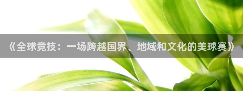 米兰体育进不去怎么办：《全球竞技：一场跨越国界、地域和文化的